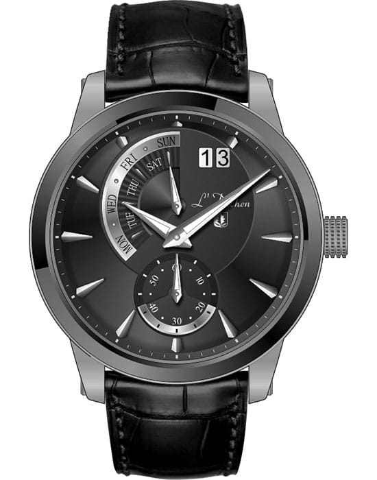 L'Duchen LDuchen D 237.11.30  D 237.11.30 кварцевые мужские часы черный циферблат, браслет кожаный — вид спереди